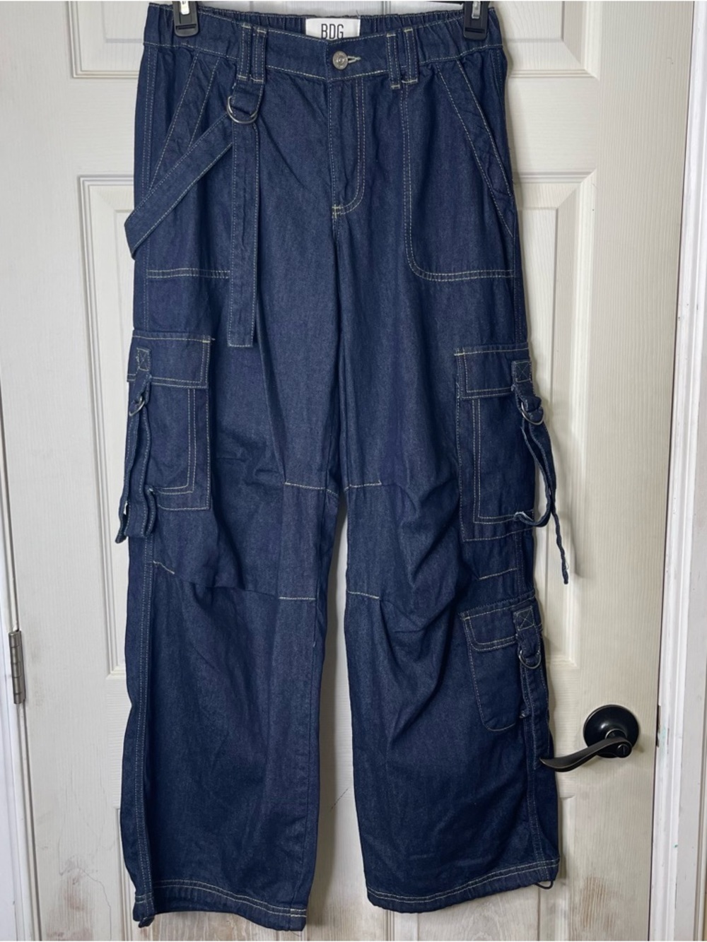 BDG Denim Strappy Baggy Cargo Pants Sz 27w